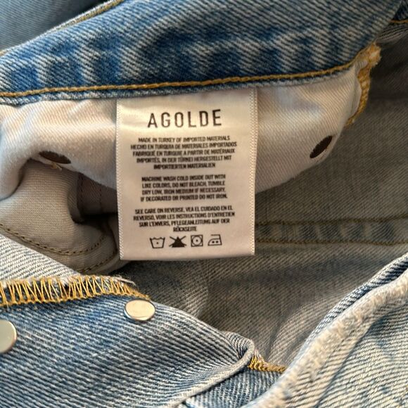 Agolde Women's Distressed Denim Shorts - Blue - Picture 8 of 8